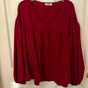 GeeGee V neck balloon sleeve top - size L